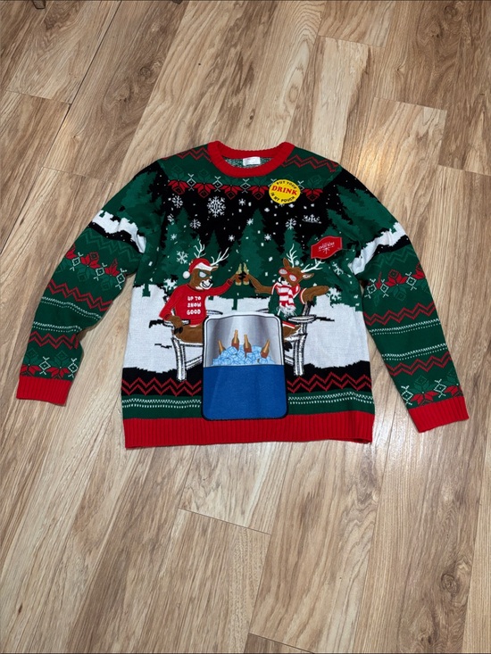 Holiday Time Other - Men's XL Christmas Ugly Green & Red Holiday Reindeer Sweater